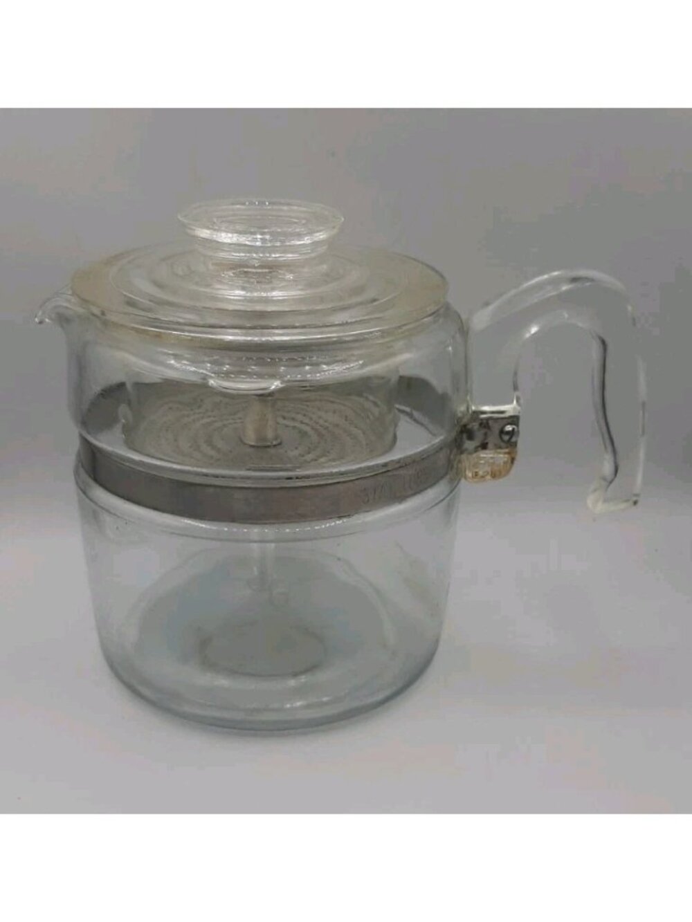 Pyrex Vintage Flameware 7756 Glass Percolator Coffee Pot 4 to 6 Cup Complete